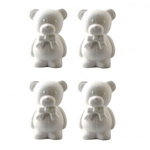 4x Beschilderbare piepschuim beren met strik 20 cm
