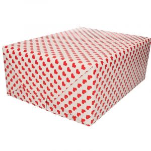 3x Rood inpakpapier hartjes print 200 cm