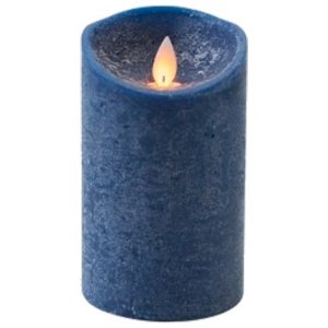 1x Donkerblauwe LED kaars / stompkaars met bewegende vlam 12,5cm