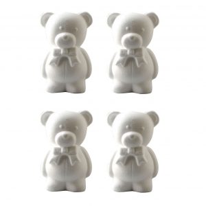 8x Beschilderbare piepschuim beren met strik 20 cm