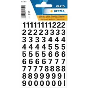 Stickervelletjes met 71x plak cijfers stickers zwart 10mm