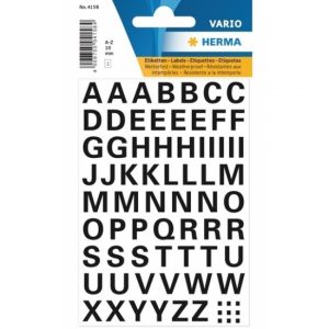 Letters stickers zwart 10mm 65x stuks per vel