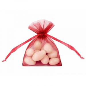 80x stuks rode organza cadeauzakjes 10 cm
