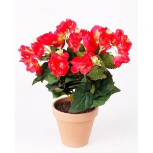 Roze Begonia kunstbloem 30 cm