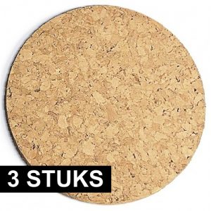 3x Kurk pannen onderzetters dik 20 cm