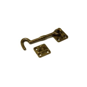 1x stuks raamvastzetters / kajuithaken messing gepolijst 10 cm