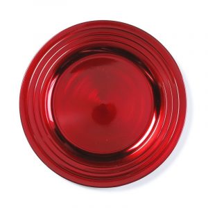Kaarsplateau rood 33 cm rond