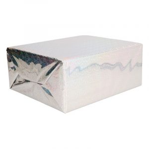 Glitter cadeaupapier zilver 150 cm