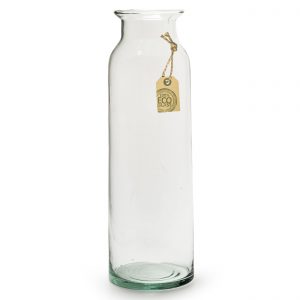 Transparante melkbus vaas/vazen van eco glas 9 x 30 cm