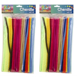 420x Gekleurde chenille draad 6 mm x 30 cm