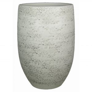 Vaas of hoge plantenpot van keramiek mat wit D32 cm en H50 cm