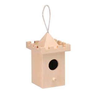 3x Vogelhuisje kasteeltoren 8 cm