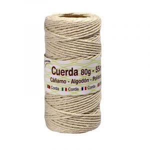 Bolletje huishoud/hobby/handig canvas touw van 55 meter per rol