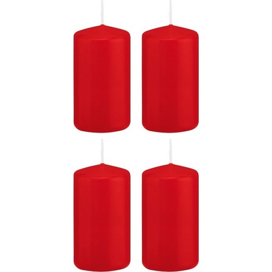 4x Rode woondecoratie kaarsen 5 x 10 cm 23 branduren
