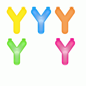 Gekleurde opblaas letters Y