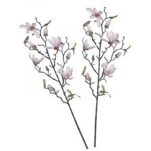 2x Magnolia beverboom kunsttakken licht roze 80 cm