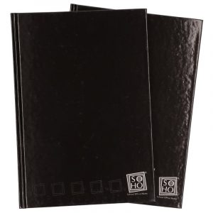 2x Luxe zwarte schriften gelinieerd A5 formaat