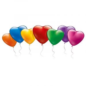 20x Hartjes vormige ballonnetjes gekleurd