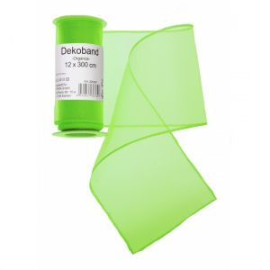 Neon groene organza strook 12 x 300 cm