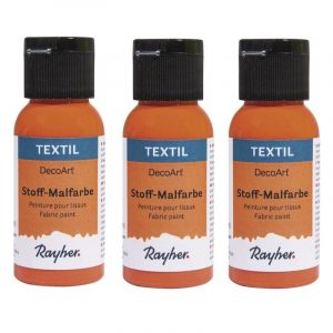 3x Oranje textielverf om mee te schilderen