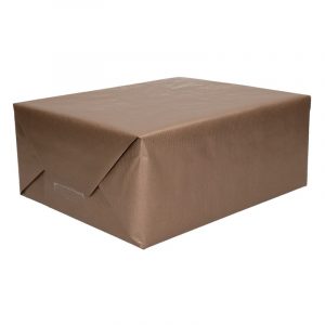1x stuks Inpakpapier/cadeaupapier rol metallic bruin 70 x 200 cm