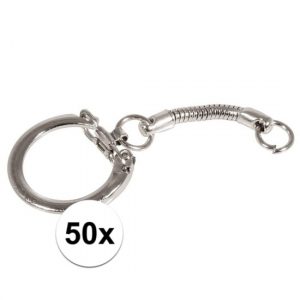 50x Hobby clipsluiting sleutelhangertjes