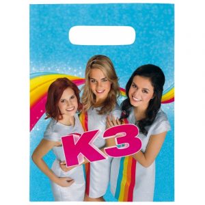 8x stuks K3 feest thema uitdeelzakjes/feestzakjes