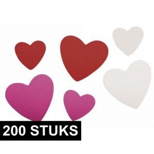 Knutsel rubberen hartjes zelfklevend 200 stuks