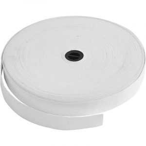 2x Wit kleding vermaken elastiek op rol 20 mm x 25 meter
