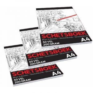 3x Professionele schetsboeken/tekenboeken A4 formaat