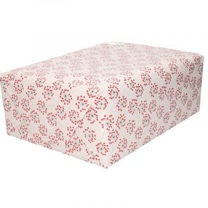2x Rood/wit inpakpapier bloemen/hartjes print 200 cm