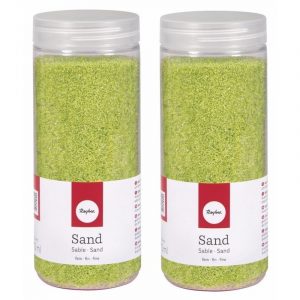 2x Fijn decoratie zand groen 475 ml
