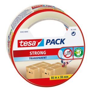 1x Tesa dozen afsluit tape transparant 66 mtr x 38 mm