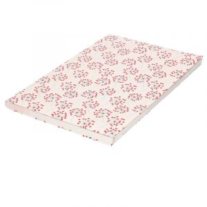 3x Rood/wit kaftpapier bloemen/hart print 200 cm op rol