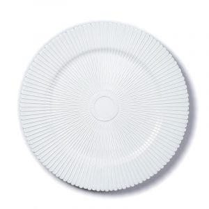 Kaarsplateau wit structuur 33 cm rond