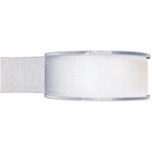 1x Hobby/decoratie witte organza sierlinten 2,5 cm/25 mm x 20 meter