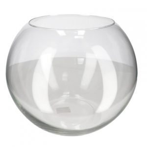 Ronde vissenkom bloemenvaas/vazen van transparant glas 30 x 24 cm