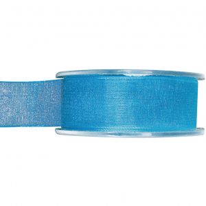 1x Hobby/decoratie turquoise organza sierlinten 2,5 cm/25 mm x 20 meter