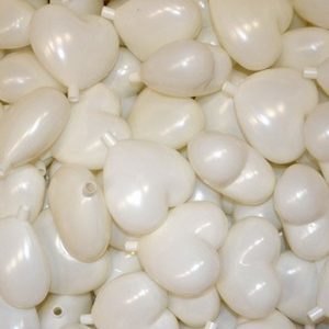 50x Wit hartje 9 cm huwelijksbedankjes