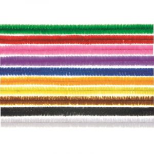 20x Chenilledraad mix van kleuren 50 cm