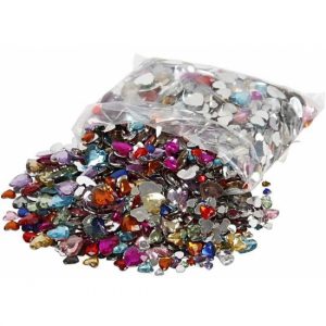 Decoratie plak diamantjes hart
