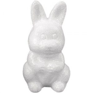 1x Wit konijntje/haasje 8 cm om mee te knutselen