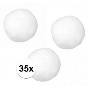 35x knutsel pompons 25 mm wit Hobby knutselen