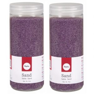 2x Fijn decoratie zand lila 475 ml