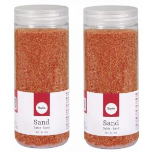 2x Fijn decoratie zand oranje 475 ml