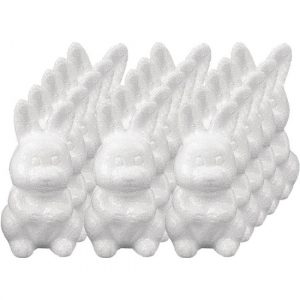 15x Wit konijntje/haasje 8 cm om mee te knutselen