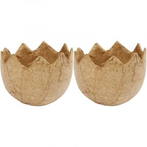 2x DIY ei schalen papier mache 4 cm