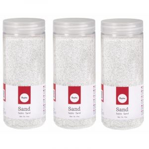 3x Fijn decoratie zand wit 475 ml