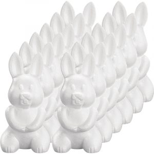 12x Wit konijntje/haasje 24 cm om mee te knutselen