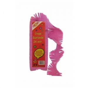 Crepe papieren slingers roze 24 m